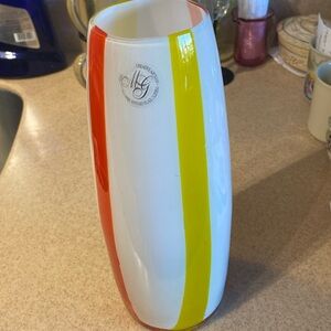 Vintage NWT Hand blown apart Glass vase by Creative Artisans Marquis Garden